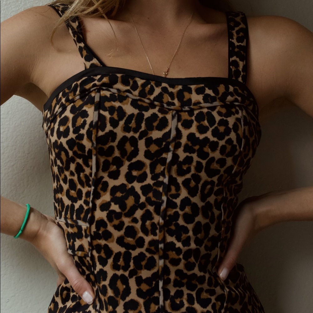 White House black market leopard bustier